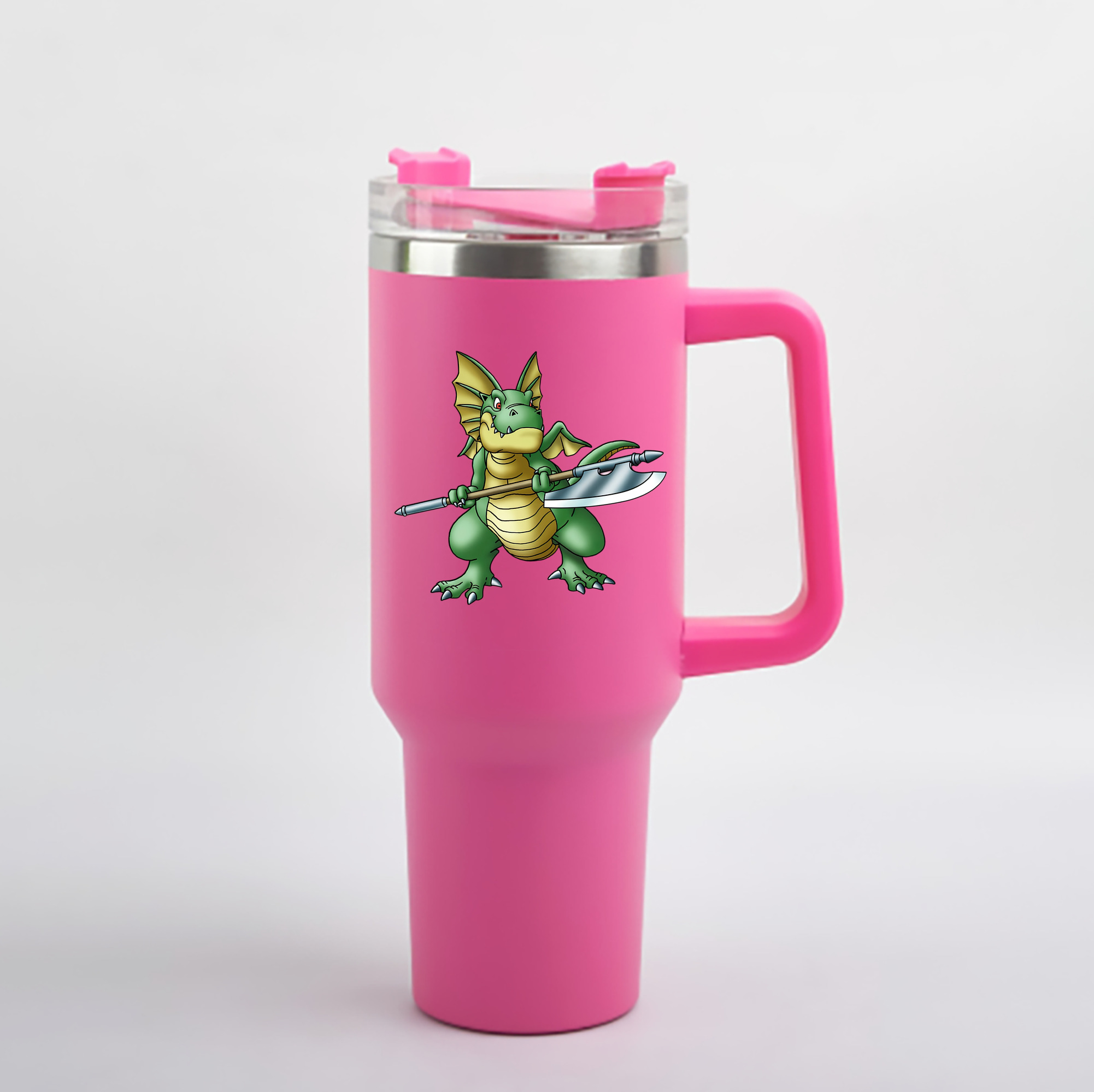 （画像用） ドラゴンクエスト Doragon Kuesuto Dragon Quest 1200mL車用タンブラー - クリスタルステッカー（プラスチックストロー付き）